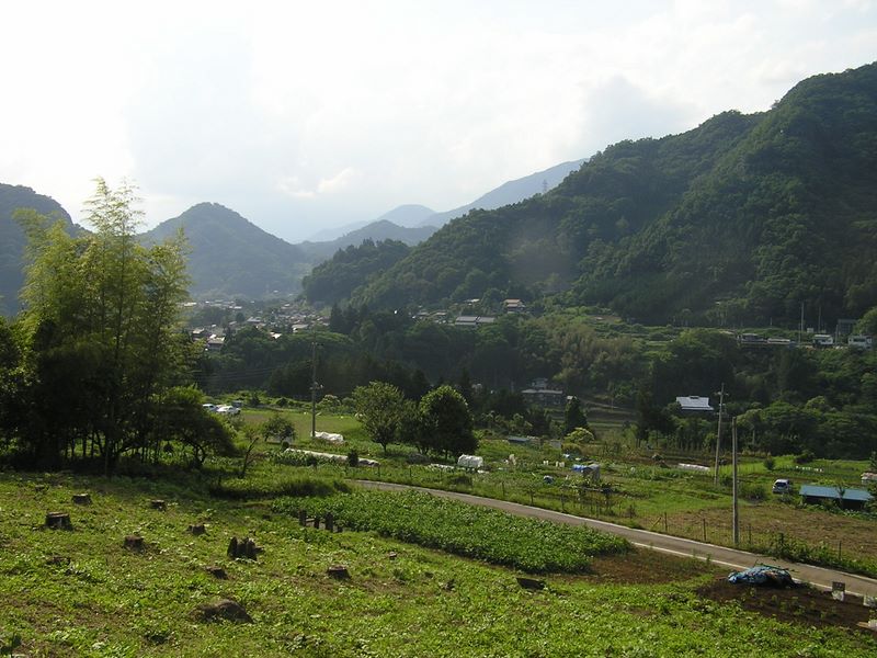 塩瀬から梁川駅方面を望む
