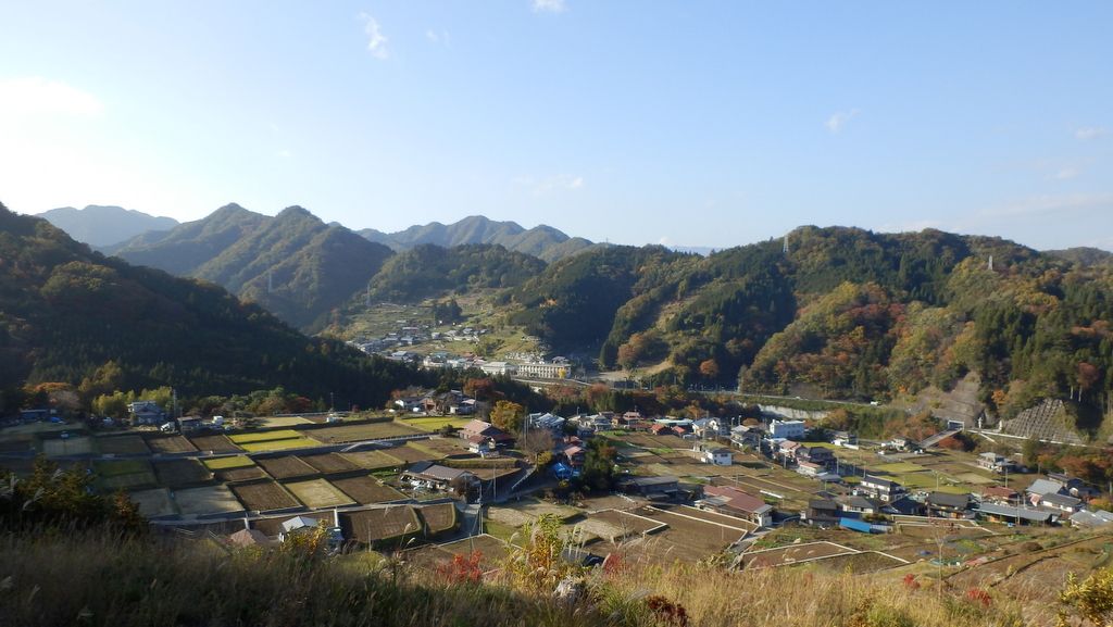 デン笠、金比羅山、高柄山と富岡の田園