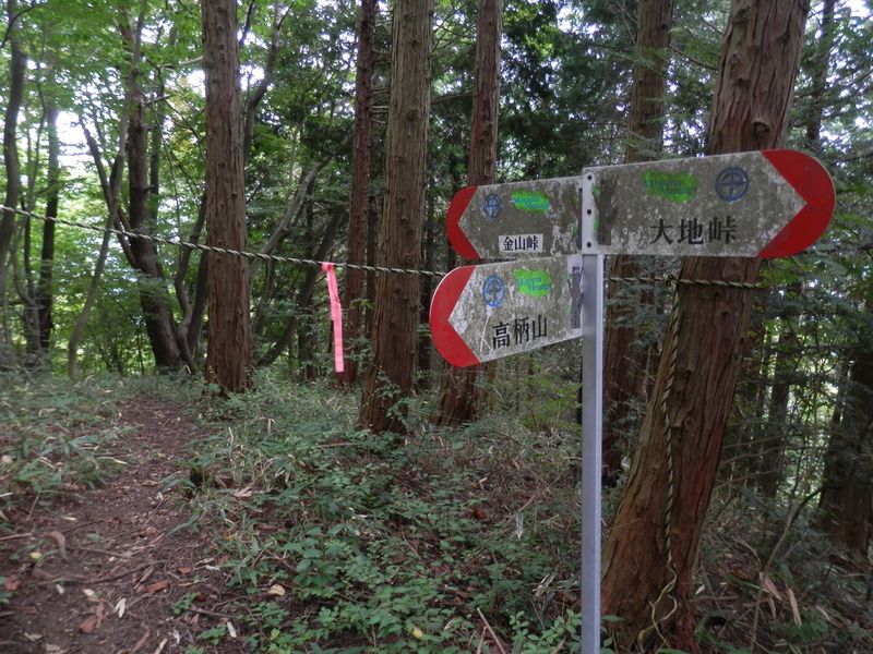 金山峠・デン笠方面は通行止めのロープ