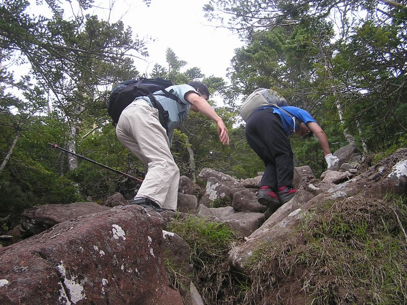 編笠山 -- 傾斜が急になって来ました