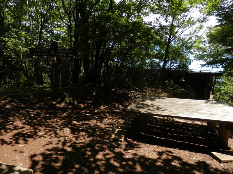 畦ヶ丸避難小屋の休憩所で昼食