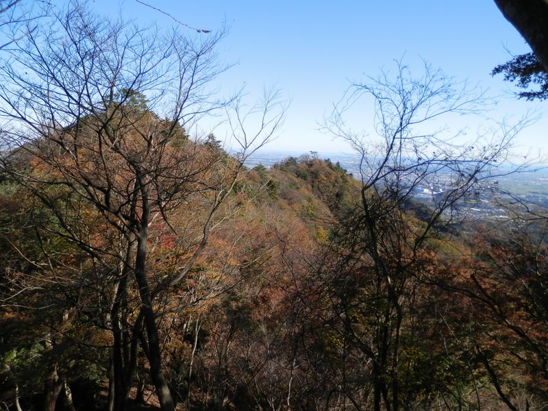行く手の上弁天（左）と中弁天（右）