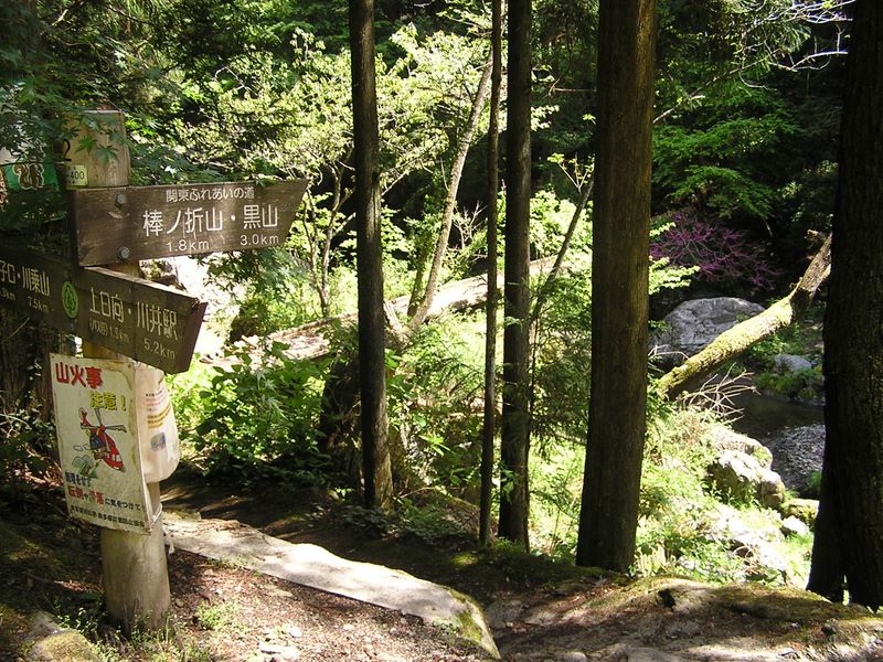 棒ノ折山から岩茸石山 -- 棒ノ折山登山道入口