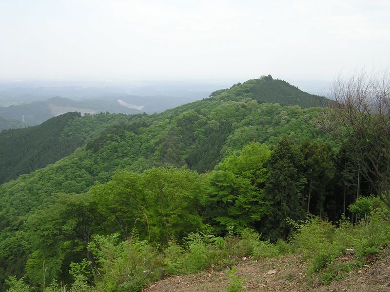 棒ノ折山から岩茸石山 -- 岩茸石山より、高水山を望む