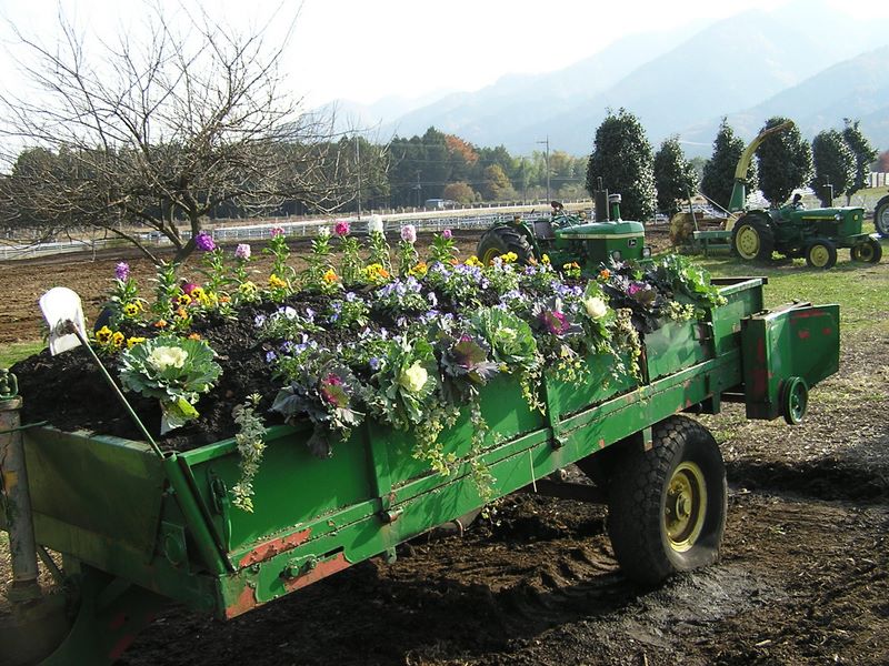 ジョンディアのトラクターは、廃車になっても素敵なエクステリア