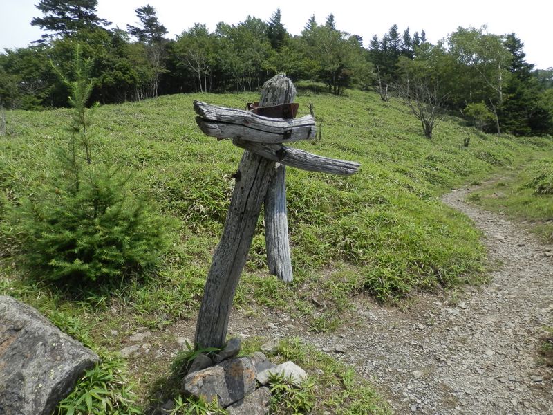 石丸峠の古い標柱