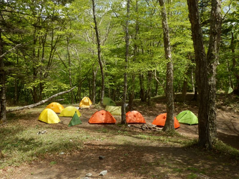 福ちゃん荘前のテント場