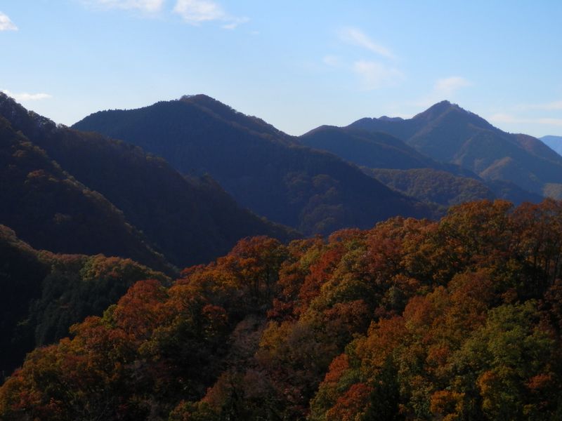 倉岳山と高畑山が重なっている