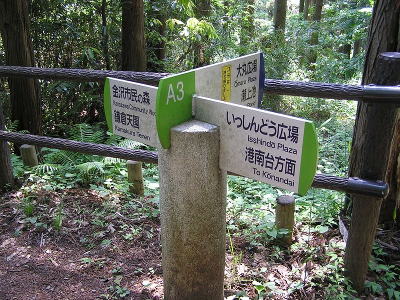 円海山・大丸山 -- 道標も都会の公園風でスマートだ