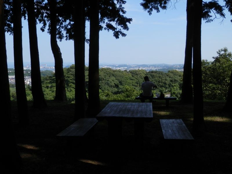 なばな広場では海と房総が見える