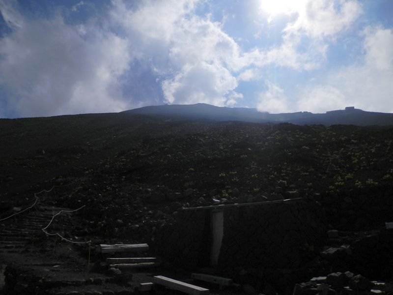 本七合目、見晴館より富士山頂を望む