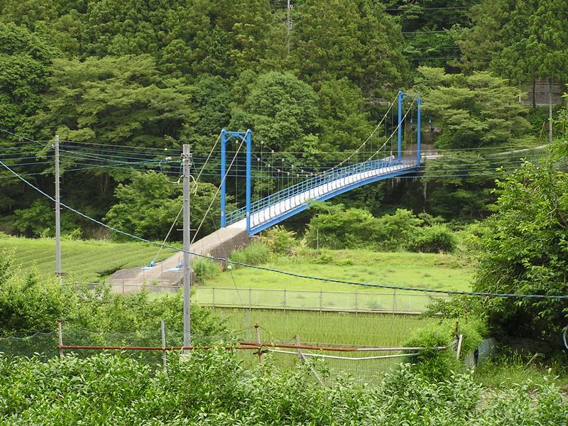 不老山 -- あのしっかりした吊橋を渡って右に行くと山市場のバス停に至る