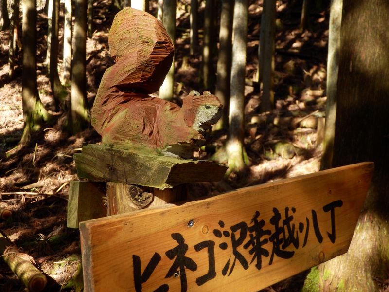 チェーンソー木彫りリスの大きな尾