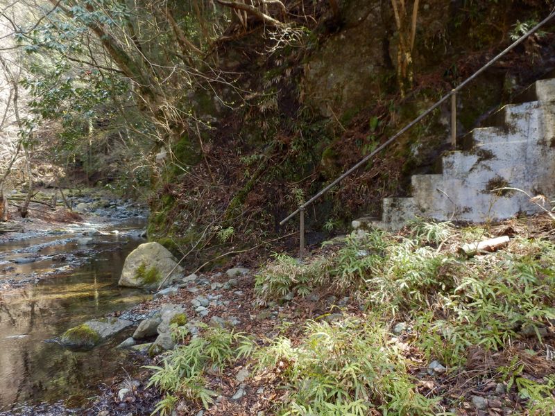 階段から今のはなじょろ道に取り付く