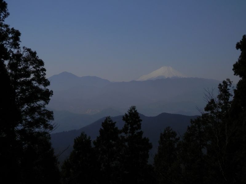景信山より、富士山と大室山を望む