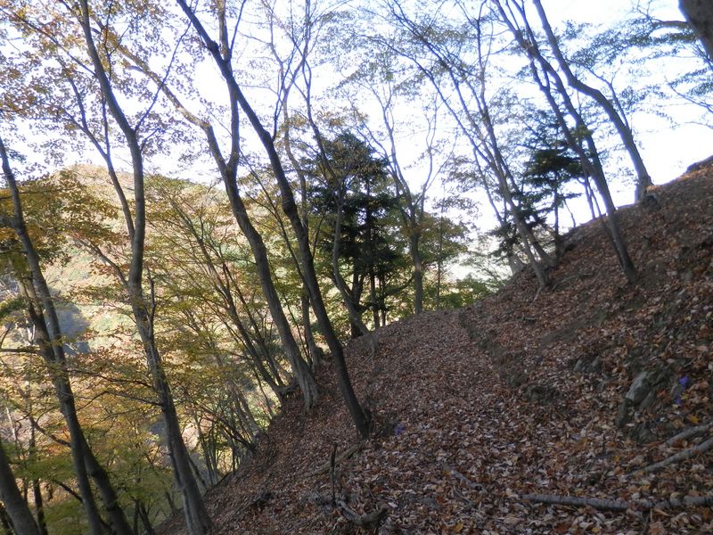 気分のよい道。左は辺室山