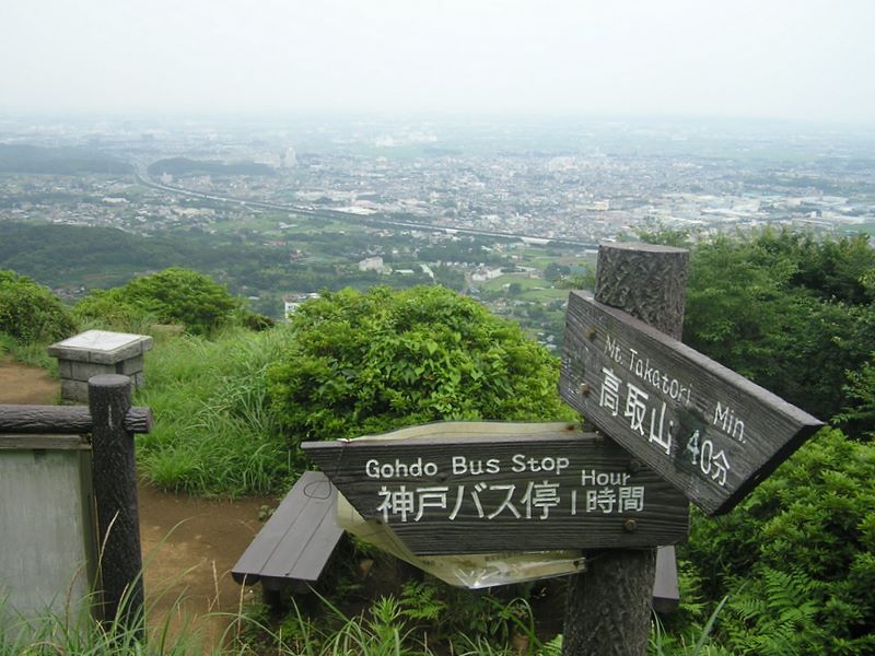 聖峰不動尊から伊勢原市街地を望む