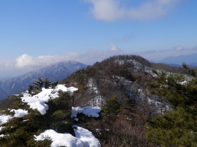 姫次より、袖平山を望む