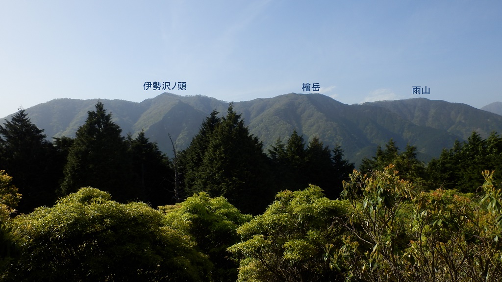 シダンゴ山より望む檜岳山稜