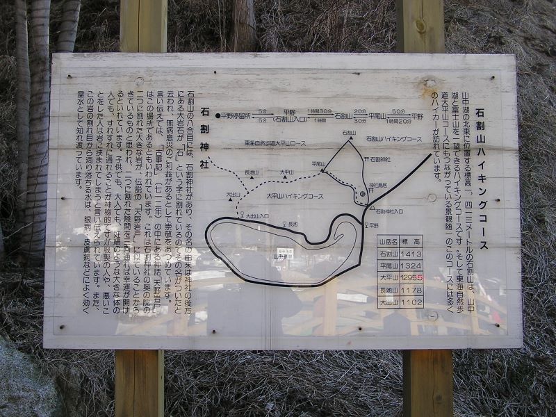 石割山—平尾山—大平山と歩くコースです