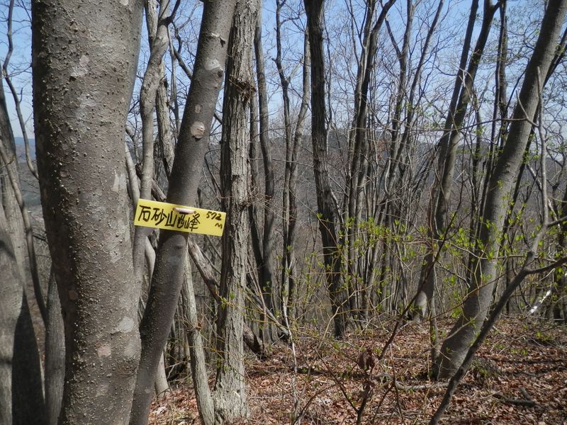 石砂山西峰頂上、正面に石老山