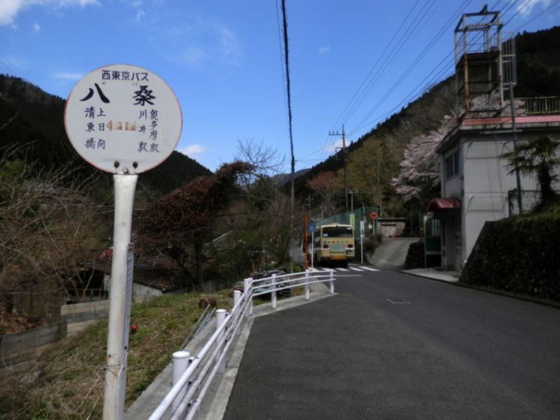 八桑で下車。上日向行きバスを見送る