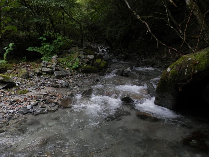 関（セギ）ノ沢を渡渉