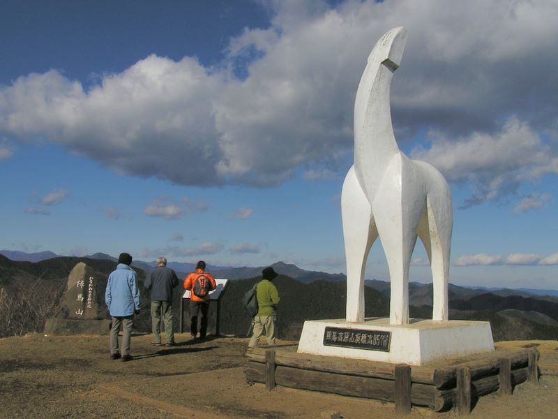 陣馬山頂の白馬