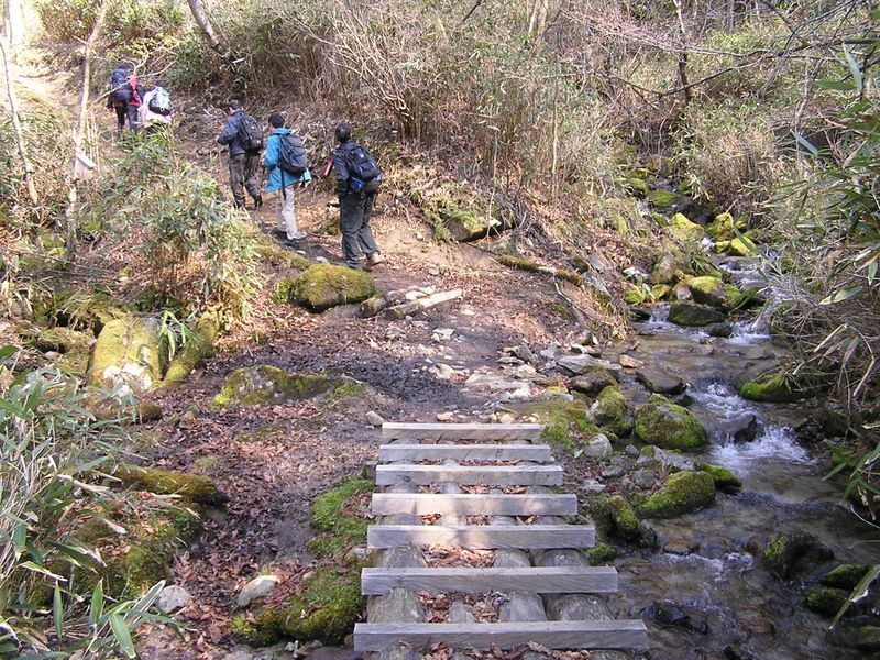 笠取山 -- 木橋のおかげで、大きな沢も小さな沢も楽々渡渉