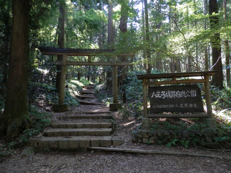 八王子神社参道を降り切る