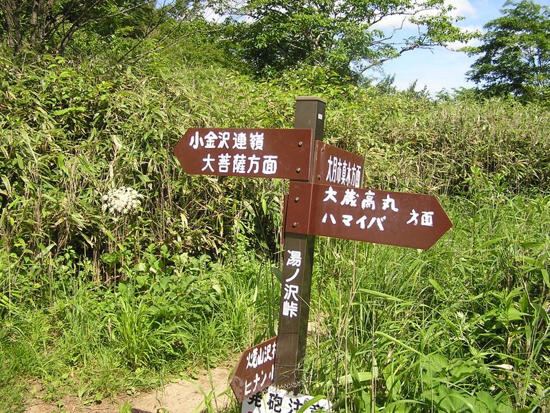 湯ノ沢峠に降り立つ