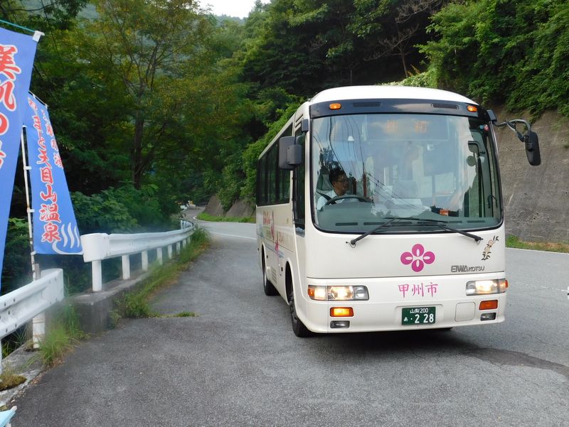 バスで甲斐大和駅へ