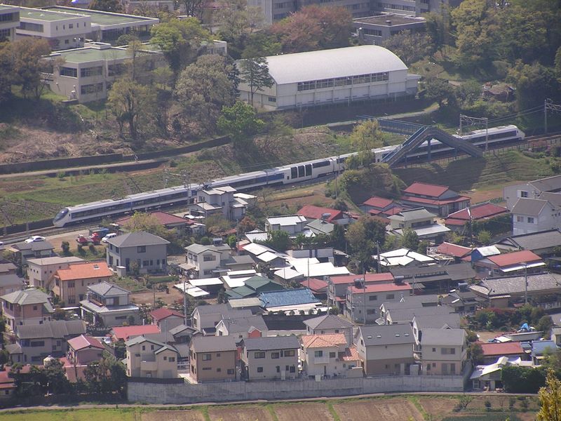 弘法山 -- 小田急線が眼下に