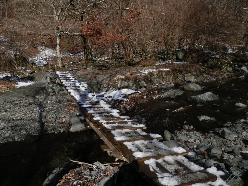 二俣で四十八瀬川を渡る