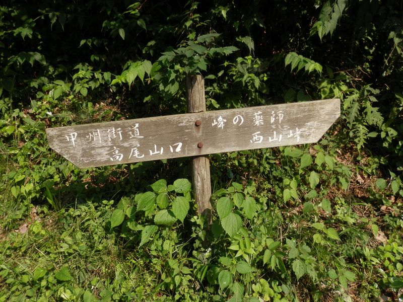 新中澤橋に立つ道標