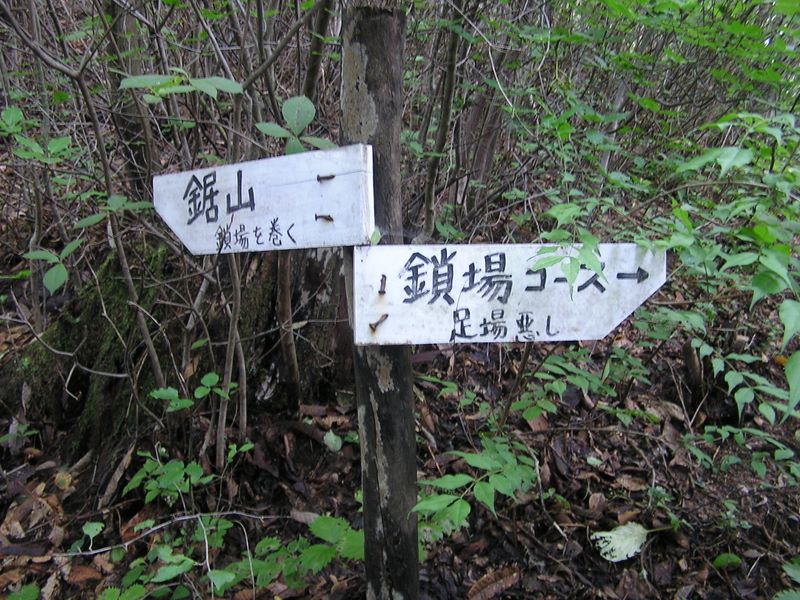 御岳平から大岳山 -- 鎖場コースと鉄梯子コースはすぐ下で合わさる