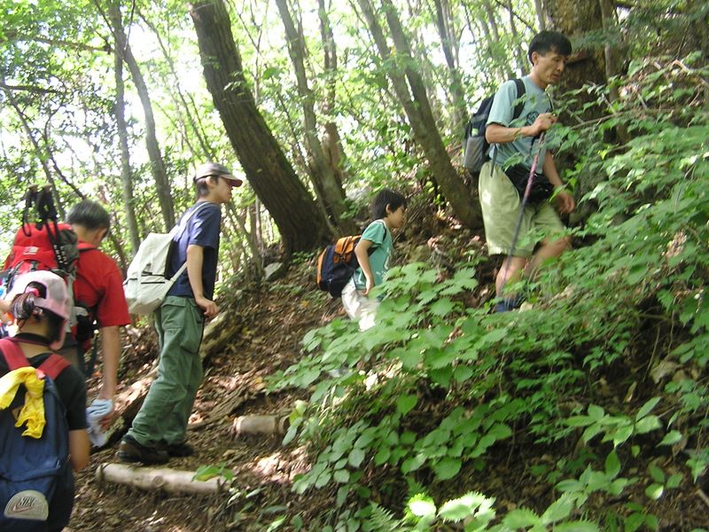 三頭山 -- ジグザグの急坂