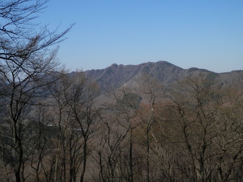 辺室山東面より、仏果山（中央）を望む