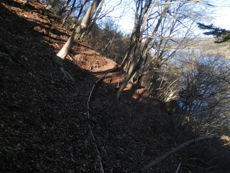 水平道が入り江を高巻く