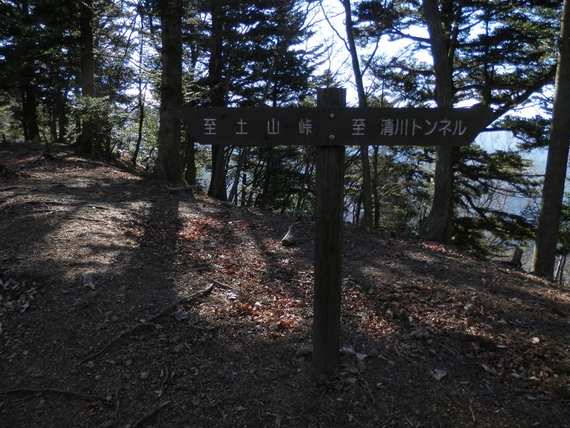 525m峰に立つ方位標識