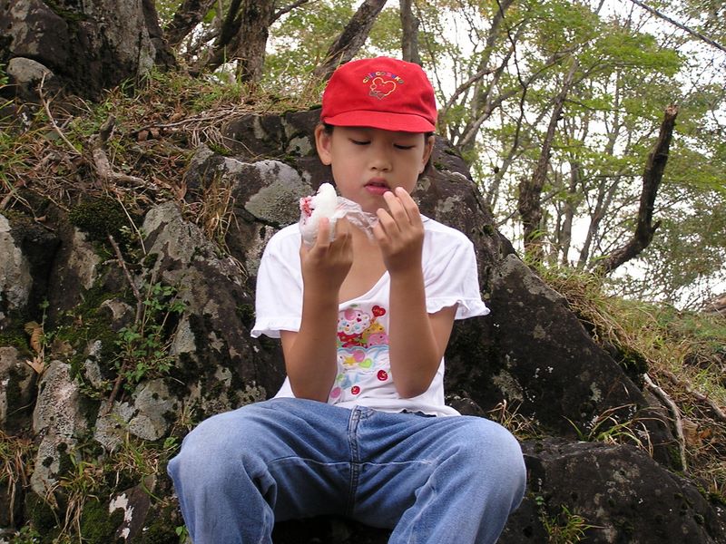 鍋割山 -- 縦走路の尾根まで登って、昼食にしました