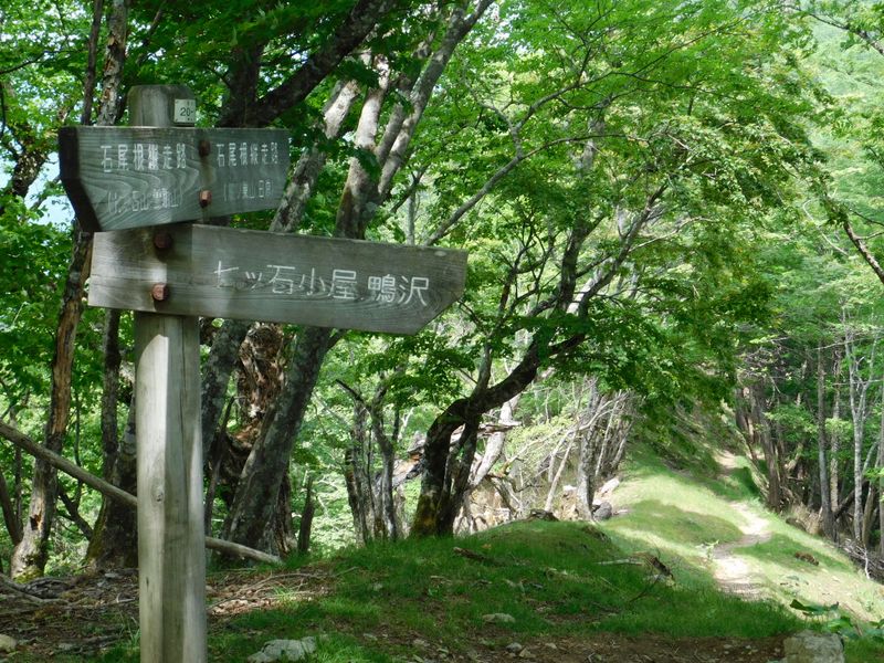 七ツ石小屋の水場から登って来ると