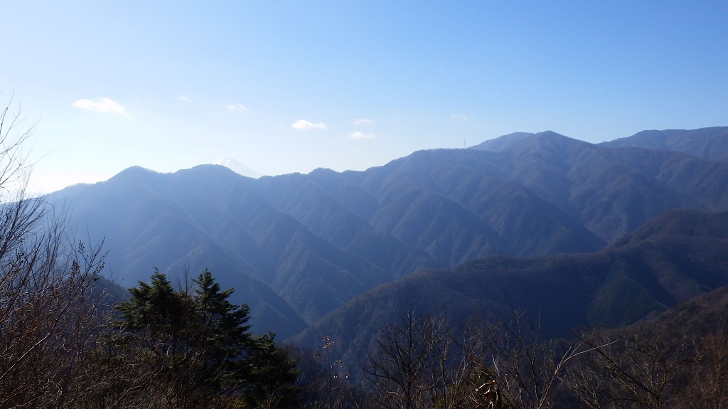 松姫峠より、楢ノ木尾根を望む
