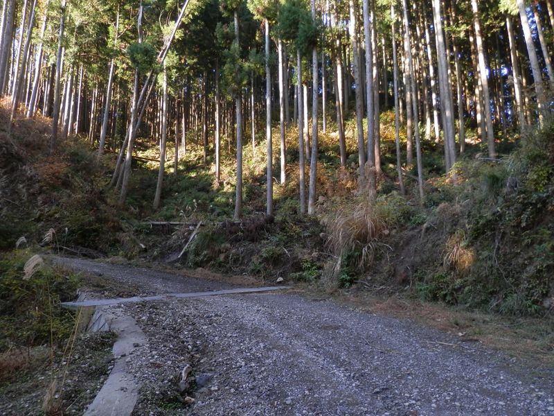 久方峠は右手の山道へ