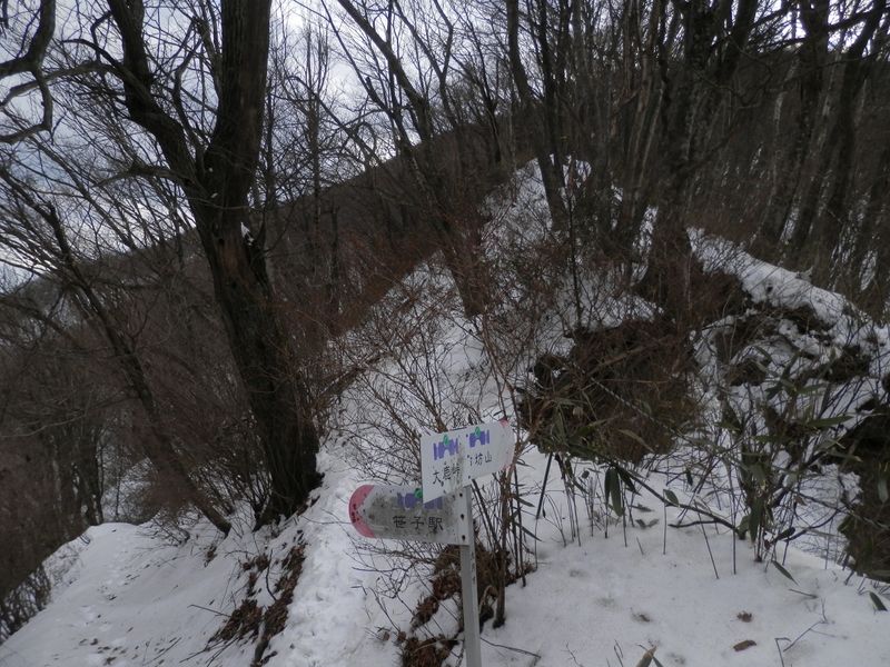 正面は下りてきた道。左は道証地蔵へ。