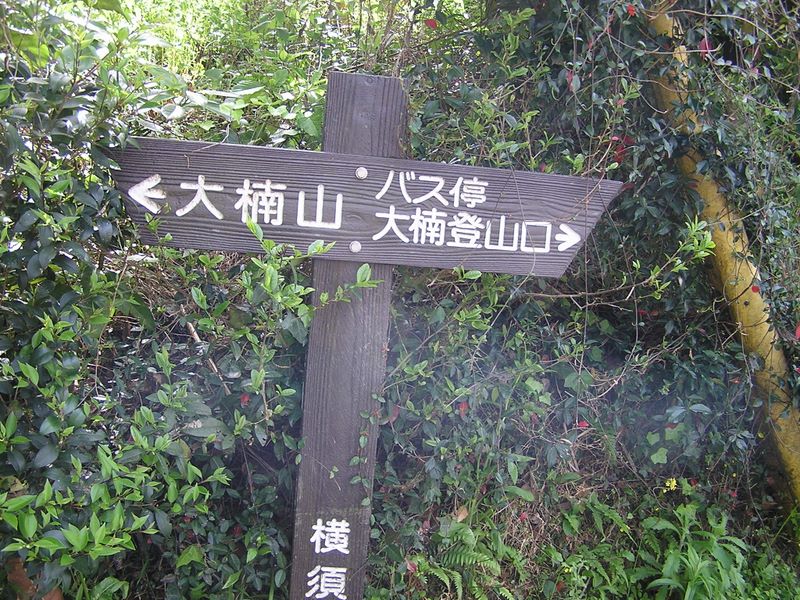 大楠山 -- 13：43　大楠登山口バス停を示す道標は少ない