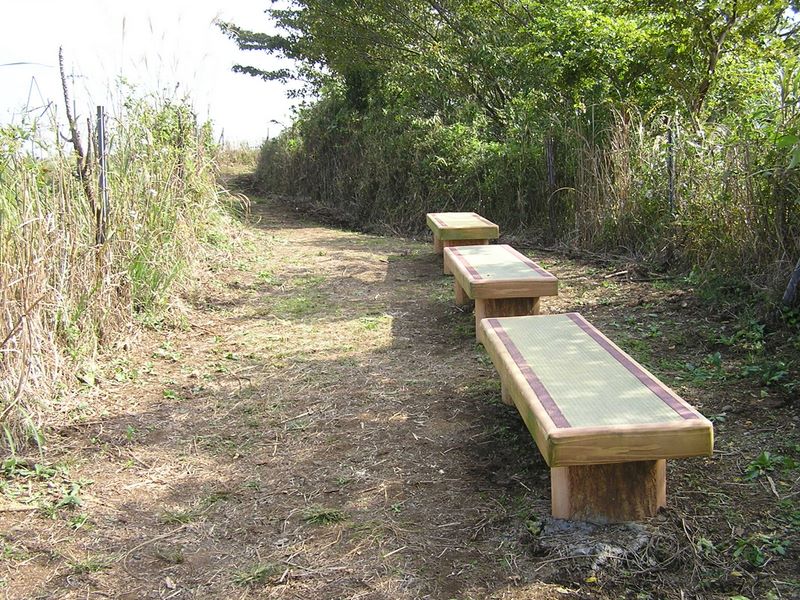 何と、和風ベンチが