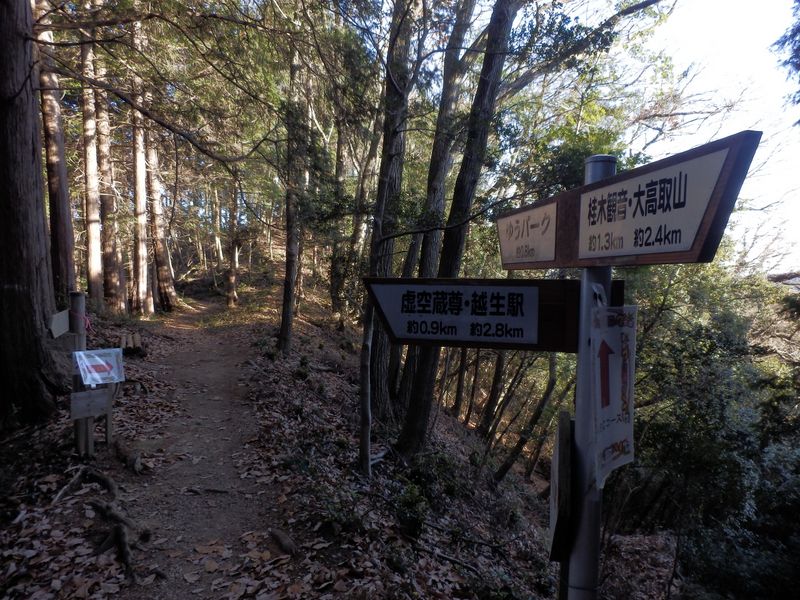 虚空蔵尊への分岐