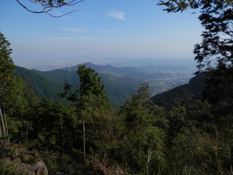イタツミ尾根より、大山浅間尾根と相模湾を望む