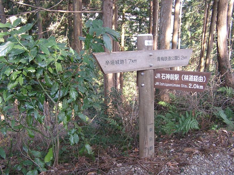 青梅丘陵 -- 石神前駅への分岐